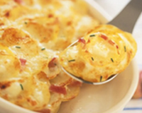 Gratin de pommes de terre au chèvre-boîte et au lait arômatisé