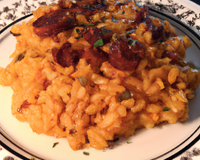 risotto de pâtes au chorizo
