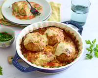 Balls gratinées au poulet et à la pomme de terre