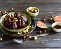 Figues rôties au balsamique, chèvre et noisettes