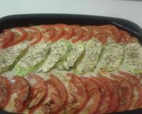 Filet de truite , rondelles de pommes de terre ,émincé de tomates et courgettes
