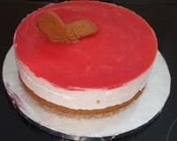 Bavarois aux fraises sur biscuit en spéculoos