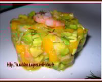 Tartare de crevettes mangue et avocats