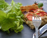 Tarte au thon, tomates et fromage blanc