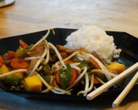 Porc caramélisé à la mangue