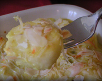 Gratin framboises et crème d'amandes