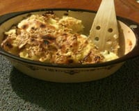 Gratin de pommes de terre sauce crémeuse au chèvre