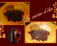 Foie de porc caramélisé à la sauce de vin rouge