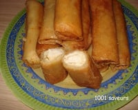 Bricks au poulet, olives et champignons