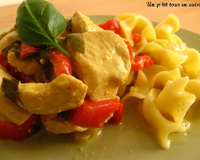 Sauté de dinde au lait de coco curry et basilic