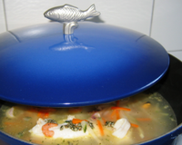 Soupe de pistou au poisson et ses légumes maison
