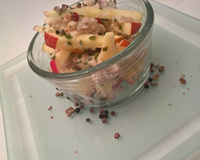 Tartare de truites fumées à la pomme et au citron
