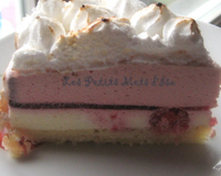 Bavarois framboise chocolat blanc meringué