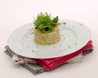 Risotto tout citron : citron confit et limoncello