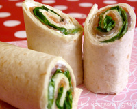 Wraps de saumon fumé, Saint Moret et Salade verte