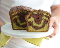 Cake marbré au pistache et au chocolat