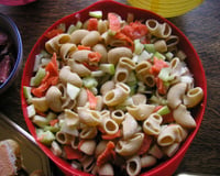 Salade de pâtes/concombre et pommes Granny