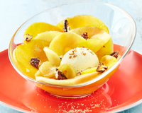 Pommes et mangues confites aux noix de pécan