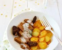 Un plat très fin et délicieux avec cette sauce crémeuse aux morilles.