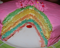 Gâteau arc-en-ciel maison
