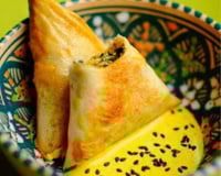 Briouats aux épinards et sauce au curry