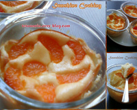 Clafoutis façon cheesecake à la ricotta, mandarines et pamplemousse