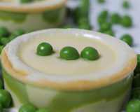 Flans de petits pois au chèvre