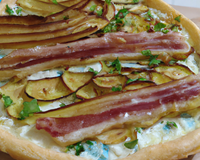 Tarte aux poires bacon et roquefort