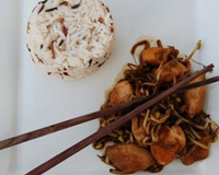 Poulet et pousses de soja