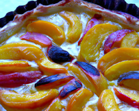 Tarte au fromage et aux pêches