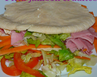 Pita jambon crudités