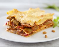 Lasagne de haricots plats et jambon de Parme