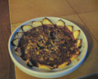 Pommes choco-caramel gratinées de fruits secs