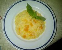 Risotto de potiron au bouillon de poule.
