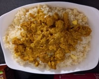 Riz à la crème et dinde au curry