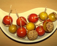 Tomates cerises caramélisées au sésame