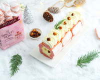 Bûche glacée à la fleur d'oranger et noisettes caramélisées