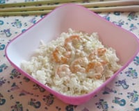 Crevettes à l'asiatique (lait de coco, citronnelle, gingembre)
