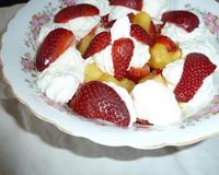 De la fraîcheur et de la douceur, mais pas trop...pas d'épice...la saveur des fruits uniquement!Ce dessert a suivi un curry vert de poulet aux trois fruits (recette déposée…