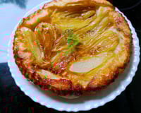 Tatin de fenouil, crème fouettée au basilic