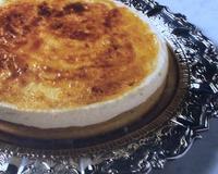 Tarte aux tranches de pommes mi confites recouverte de créme à soufflé caramélisée