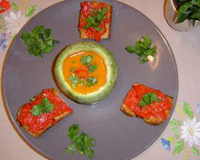 Gaspacho de tomates et ses tartines