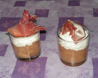 Verrine pomme/chèvre et jambon de parme