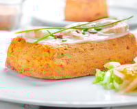 Cake calédonien aux crevettes et au curcuma