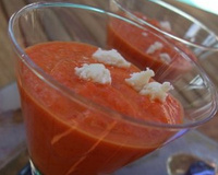 Crème veloutée de poivrons au chèvre