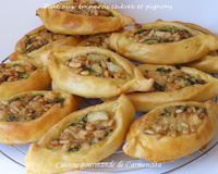 Pide aux épinards chèvre et pignons