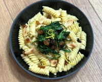 Fusillis citron parmesan et épinards à l'italienne