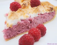 Tarte aux framboises meringuées