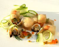 Méli-mélo iodé et gelée de coquillages