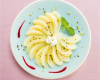 Carpaccio de poires à la ricotta